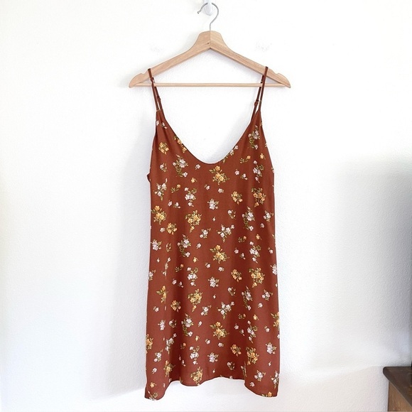 Reformation Ventura Slip Sundress Floral Mini Cami Dress Caramel Floret Large - Picture 4 of 13